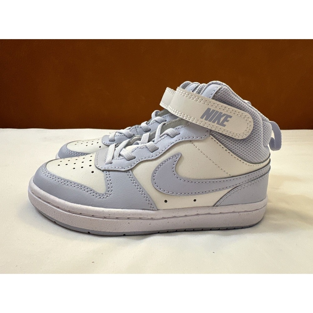 Grey Nike Girls Little Kid Court Borough 2 Mid Sneaker - Picture 5 of 7